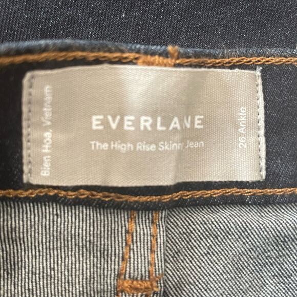 NEW Everlane The High-Rise Skinny Jean in Deep‎ Indigo Size 26 Ankle - Picture 7 of 7